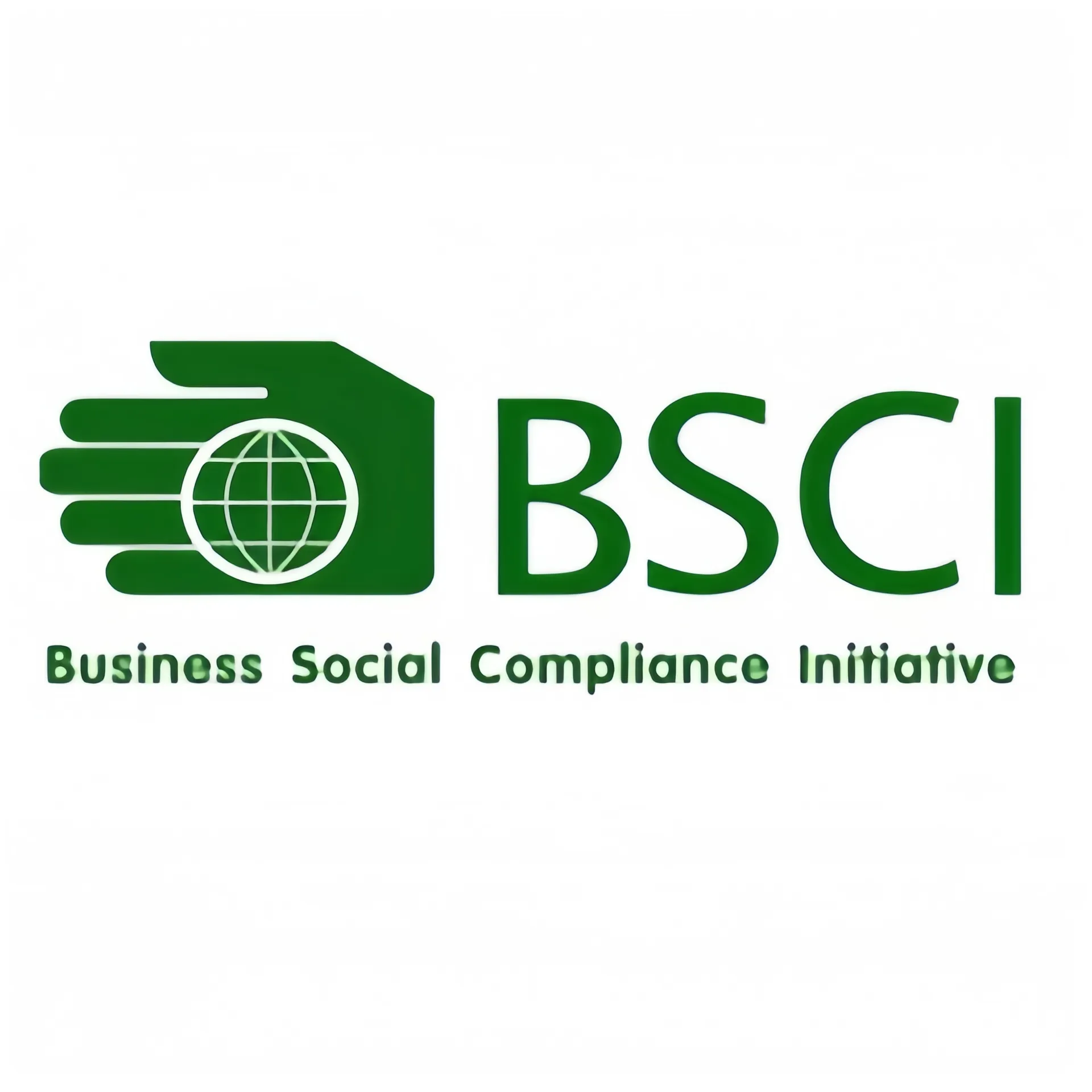 BSCI logo with green hand and globe