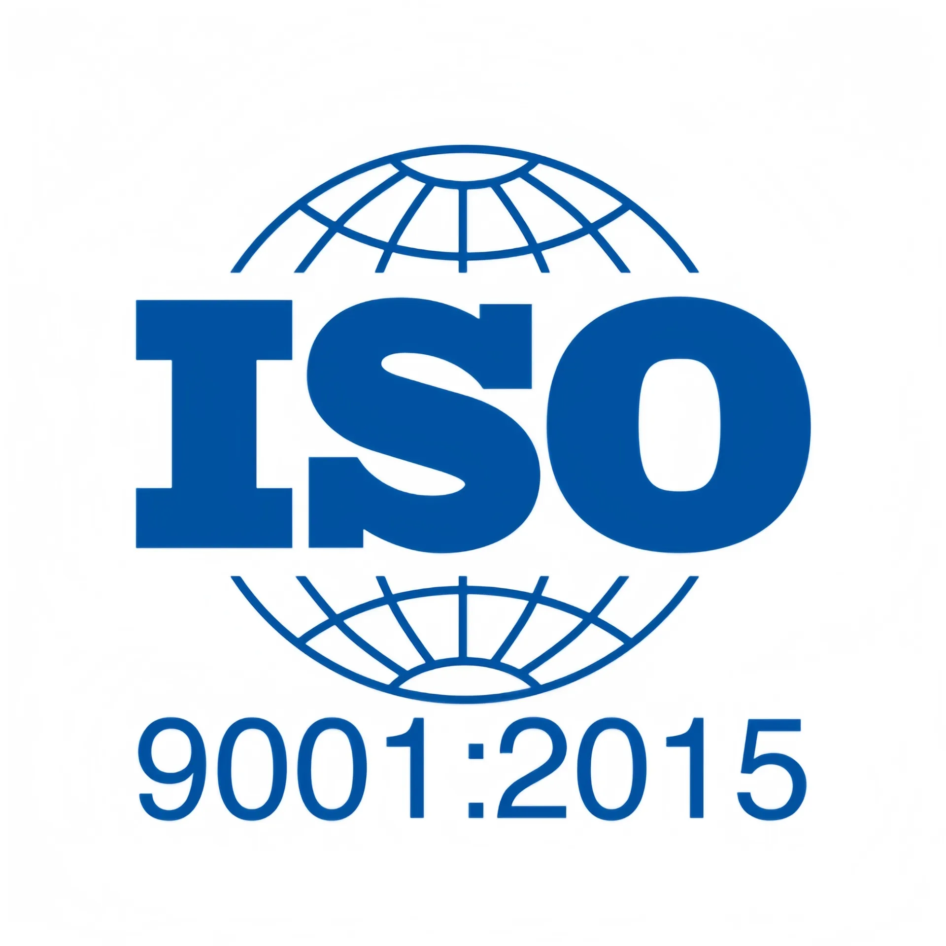 ISO 9001:2015 standard logo with globe design