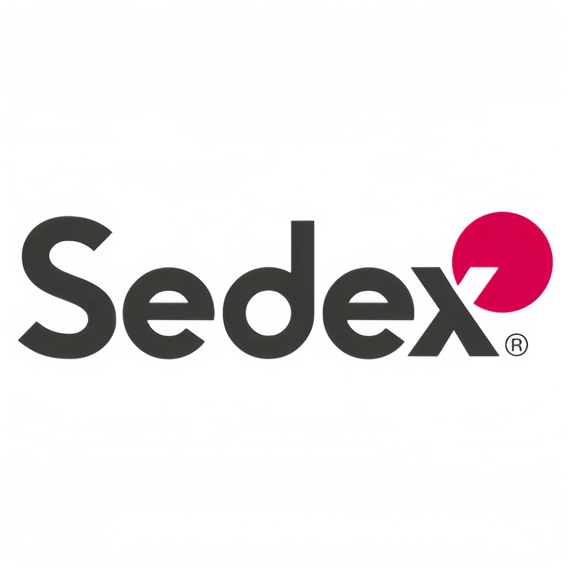 Logo of Sedex with text and red circular design.
